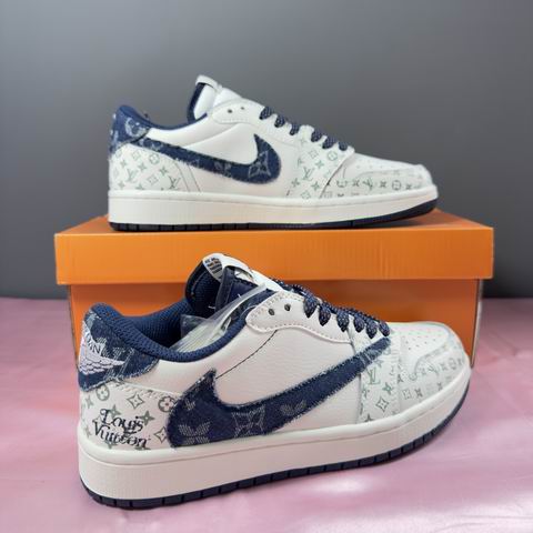 Cheap Air Jordan 1 Low TS White Navy Grey Men's Women's Shoes-51